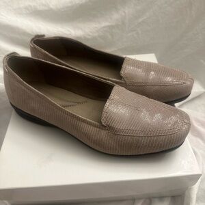 Clarks Tan Loafers with Textured Design